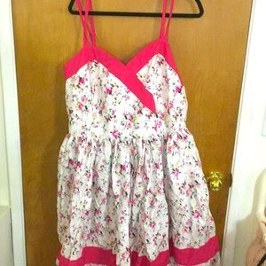Unique Vintage Pink Floral Darienne Swing Dress